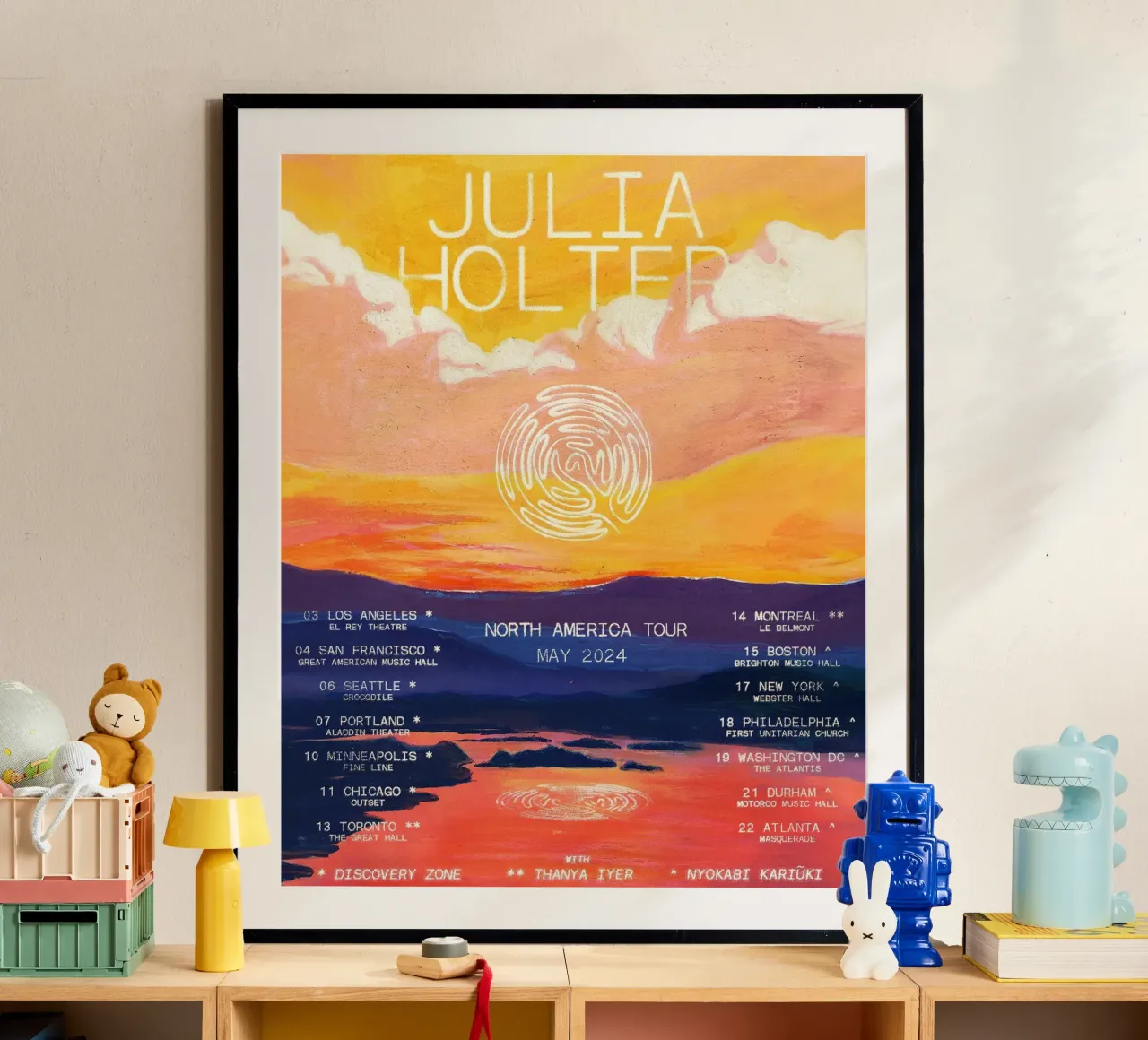 Tour in Nord America poster con telaio in alluminio da hite Shop