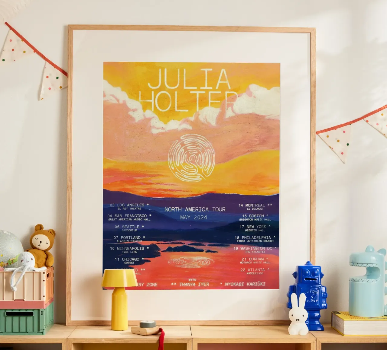 Tour in Nord America poster con telaio in alluminio da hite Shop