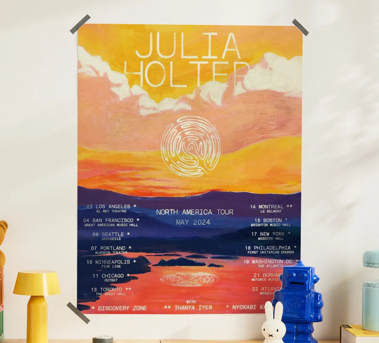 Tour in Nord America poster con telaio in alluminio da hite Shop