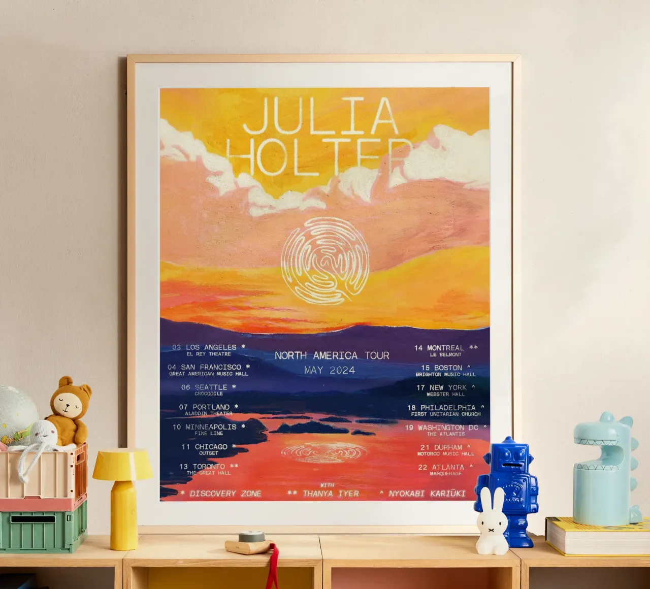 Tour in Nord America poster con telaio in alluminio da hite Shop