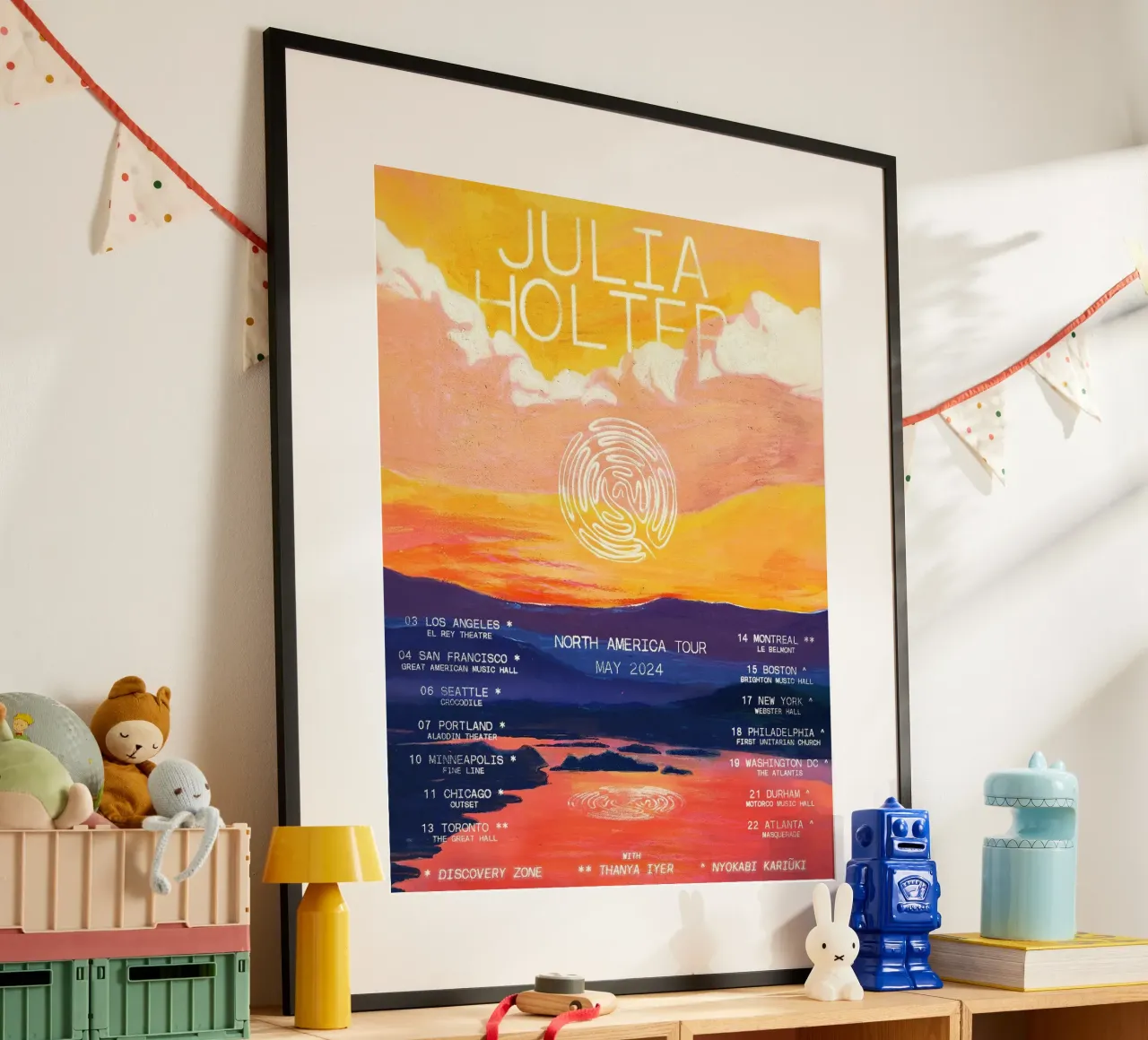 Tour in Nord America poster con telaio in alluminio da hite Shop