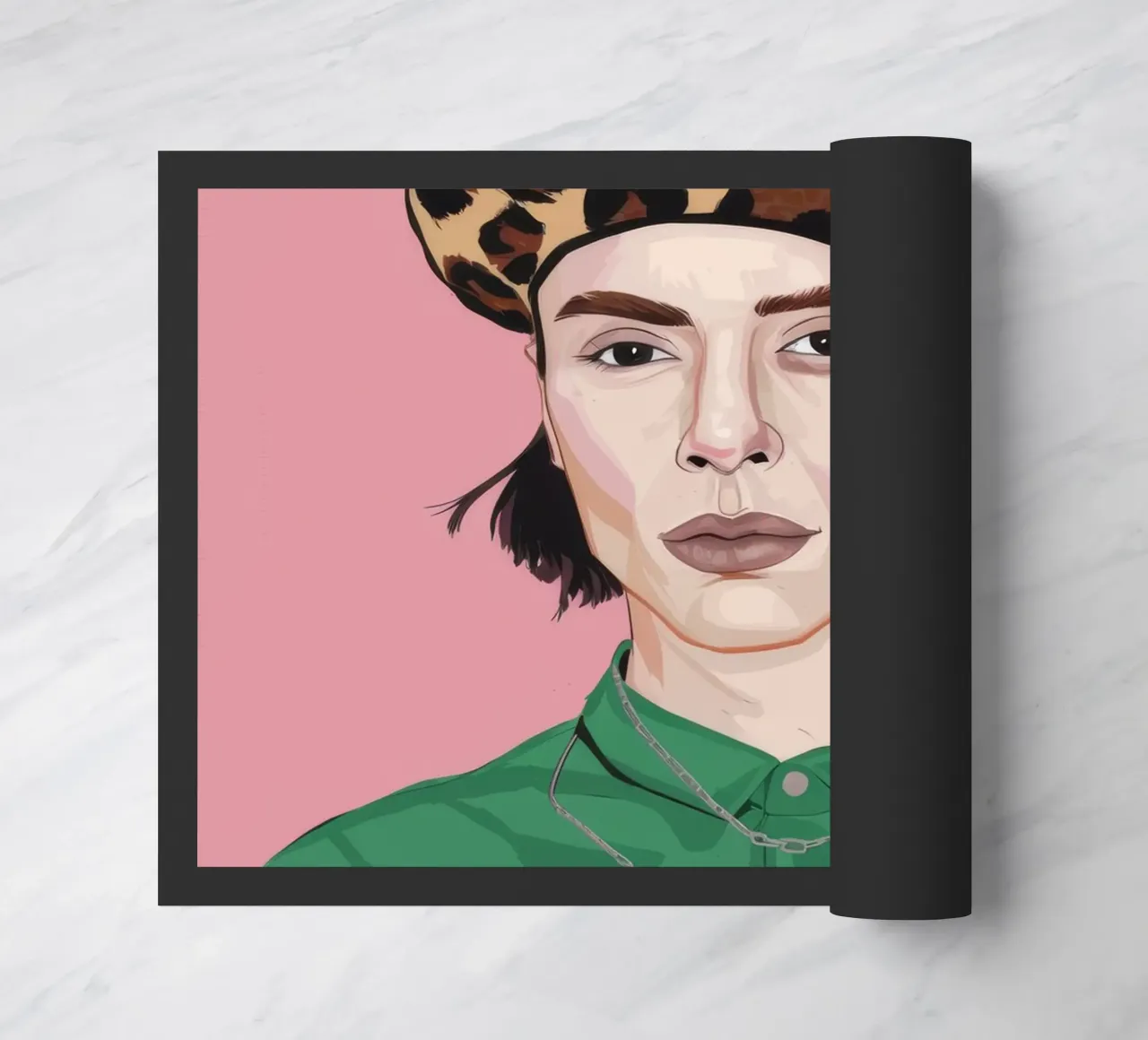 Leopard Grace doormat by Twilight Muse