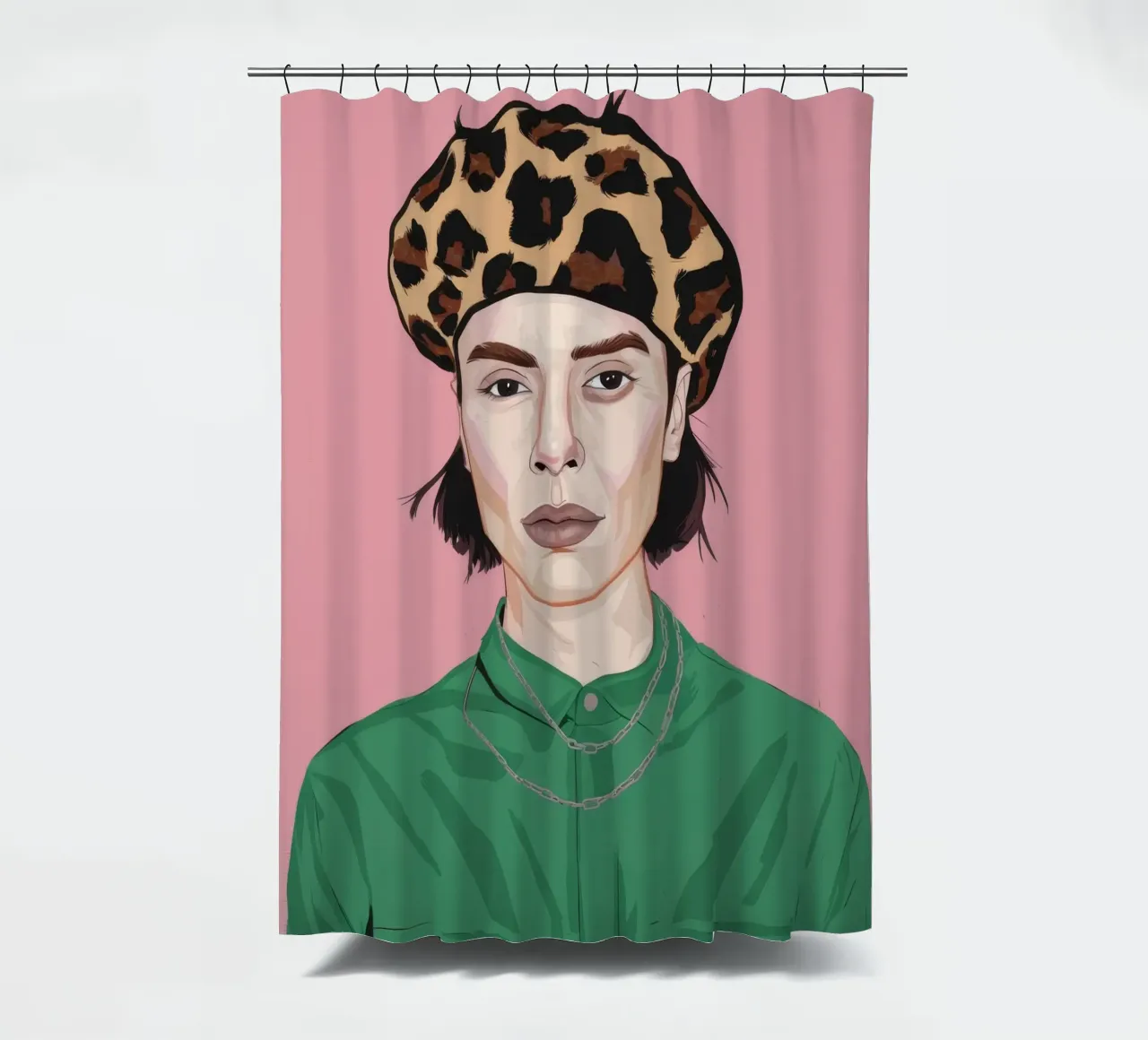 Leopard Grace shower curtain by Twilight Muse