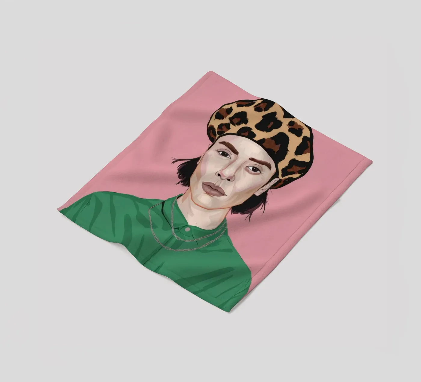 Leopard Grace fleece blanket by Twilight Muse