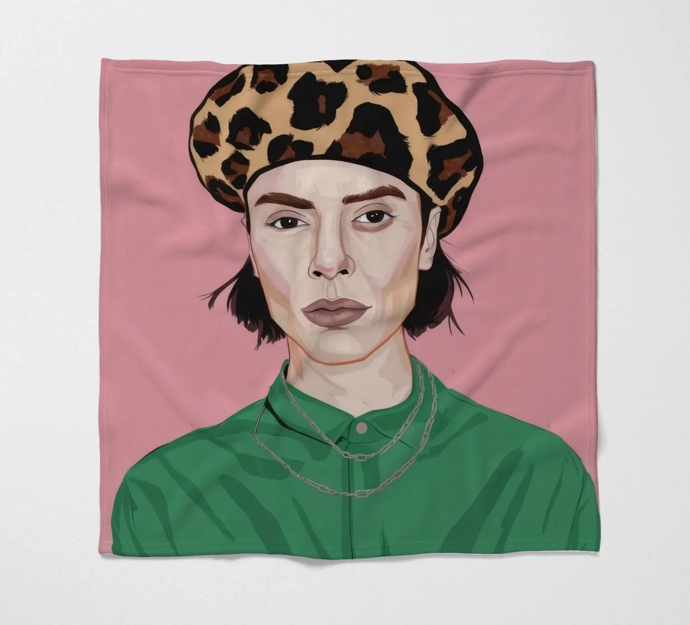 Leopard Grace fleece blanket by Twilight Muse