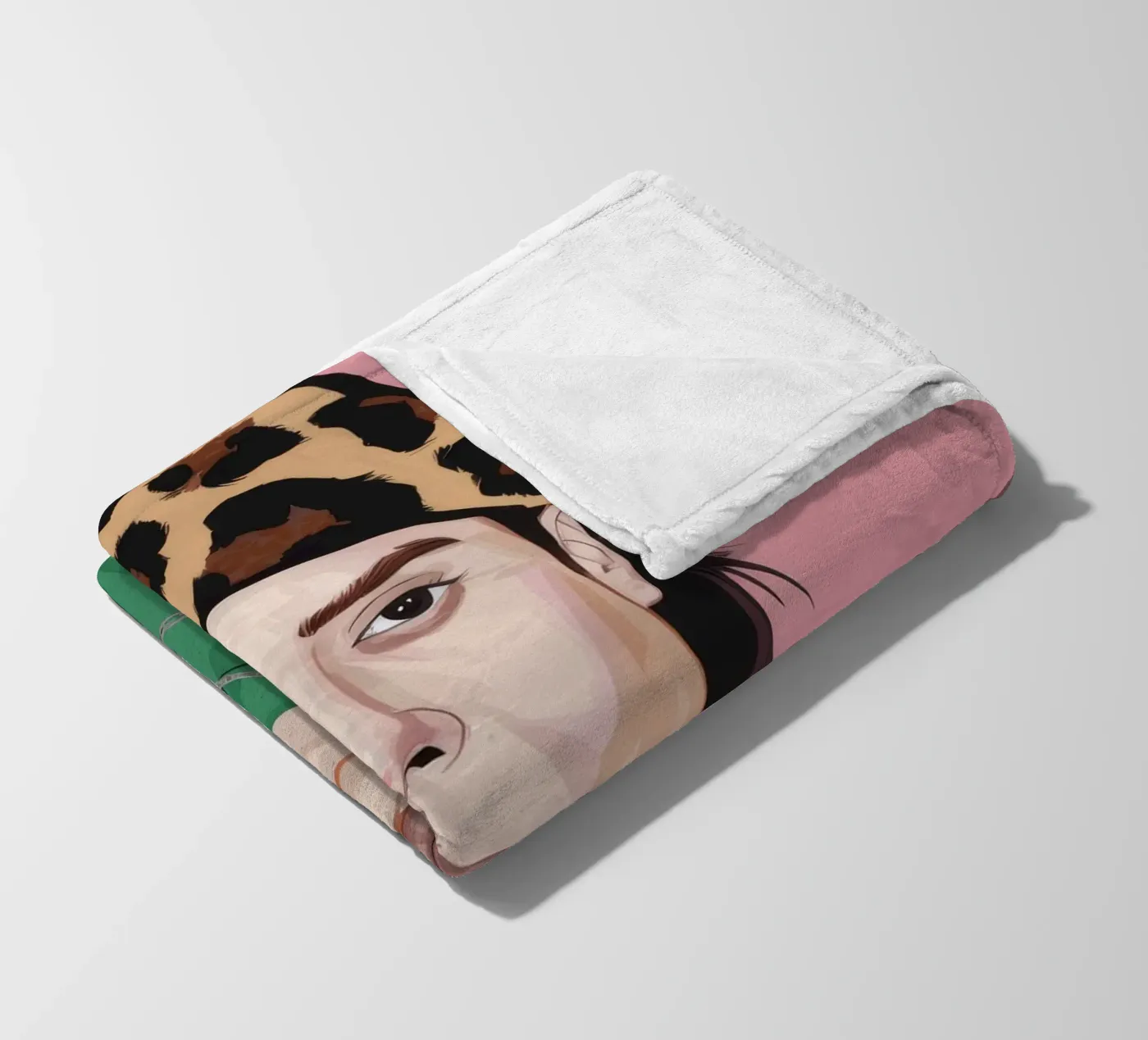 Leopard Grace fleece blanket by Twilight Muse