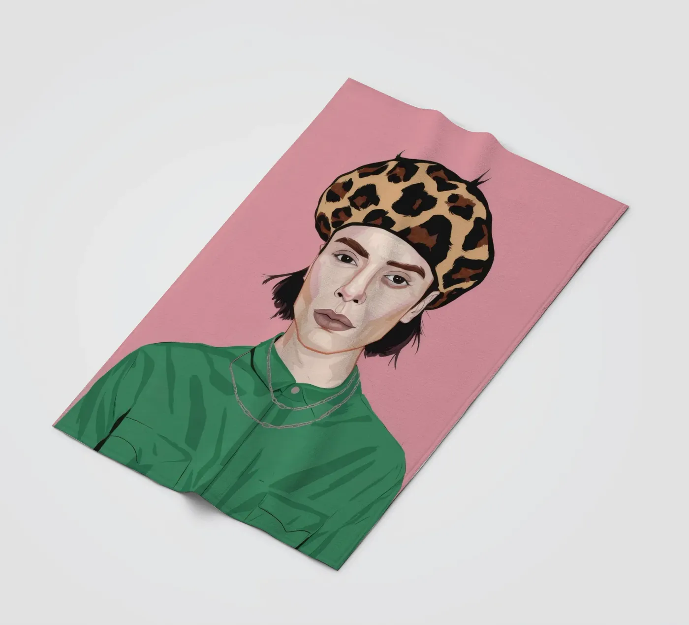 Leopard Grace fleece blanket by Twilight Muse