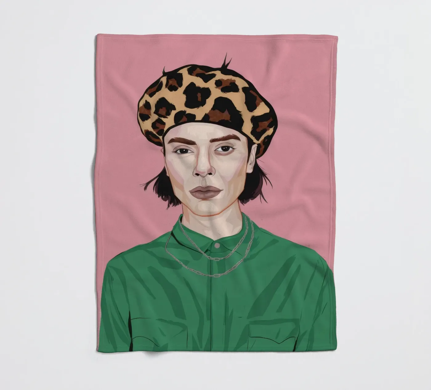 Leopard Grace fleece blanket by Twilight Muse