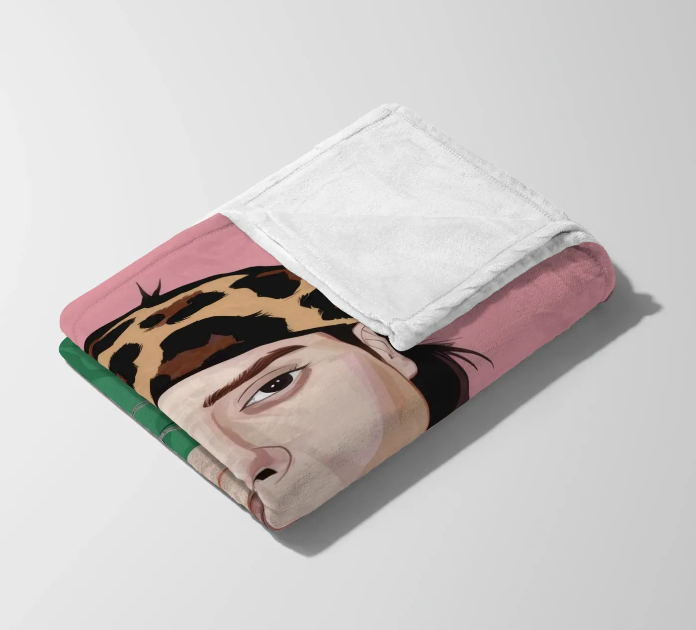 Leopard Grace fleece blanket by Twilight Muse