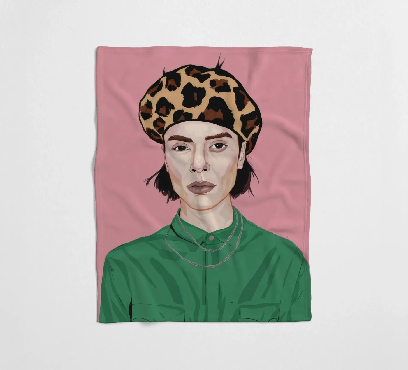Leopard Grace fleece blanket by Twilight Muse