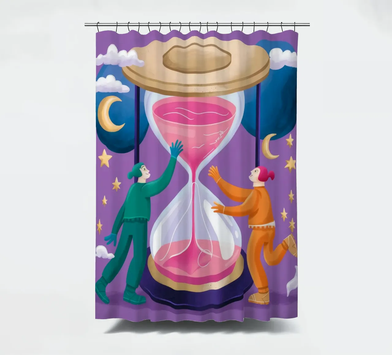 Cosmic Hourglass shower curtain by Twilight Muse