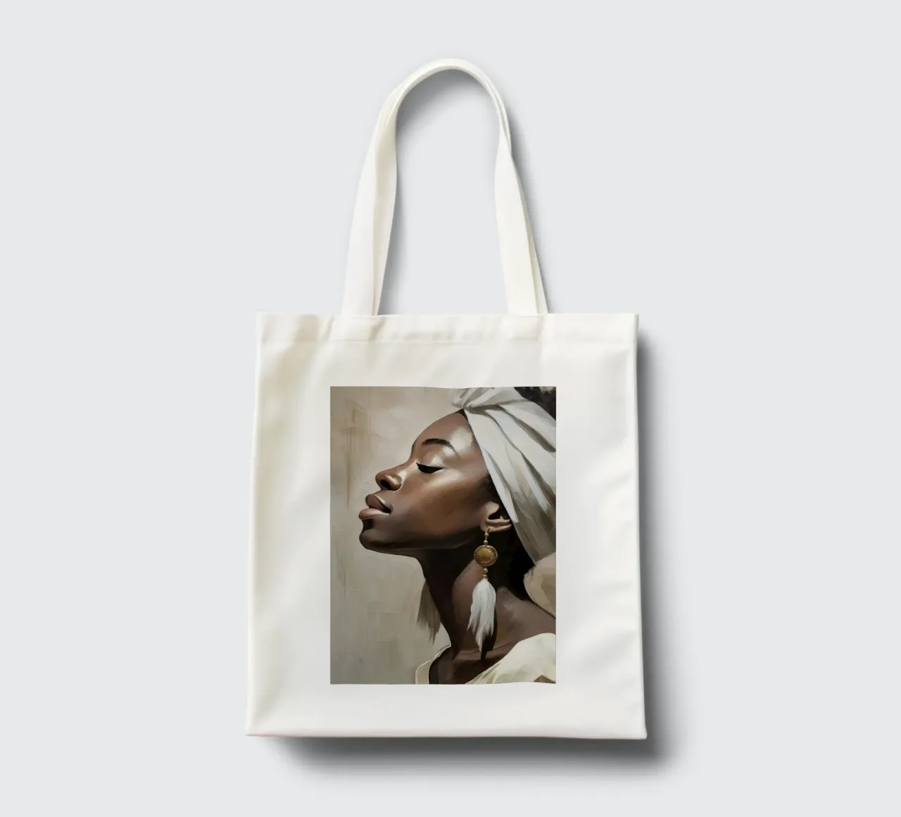 Portrait African woman in soft colors tote bag by Take Your Art BV