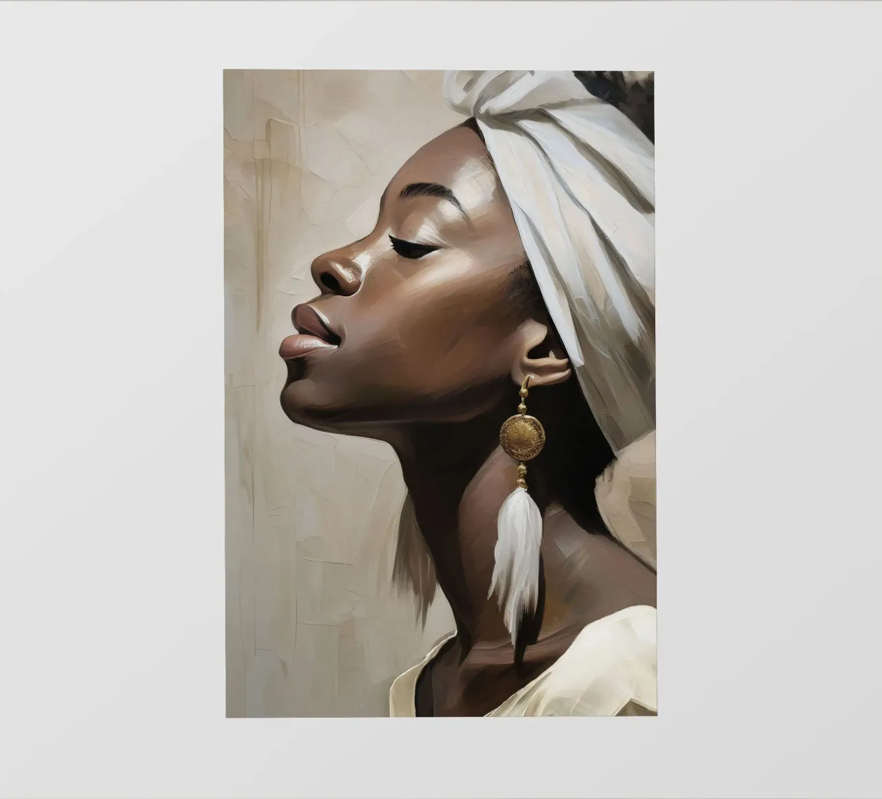 Ritratto donna africana in colori tenui pellicola backlit da Take Your Art BV