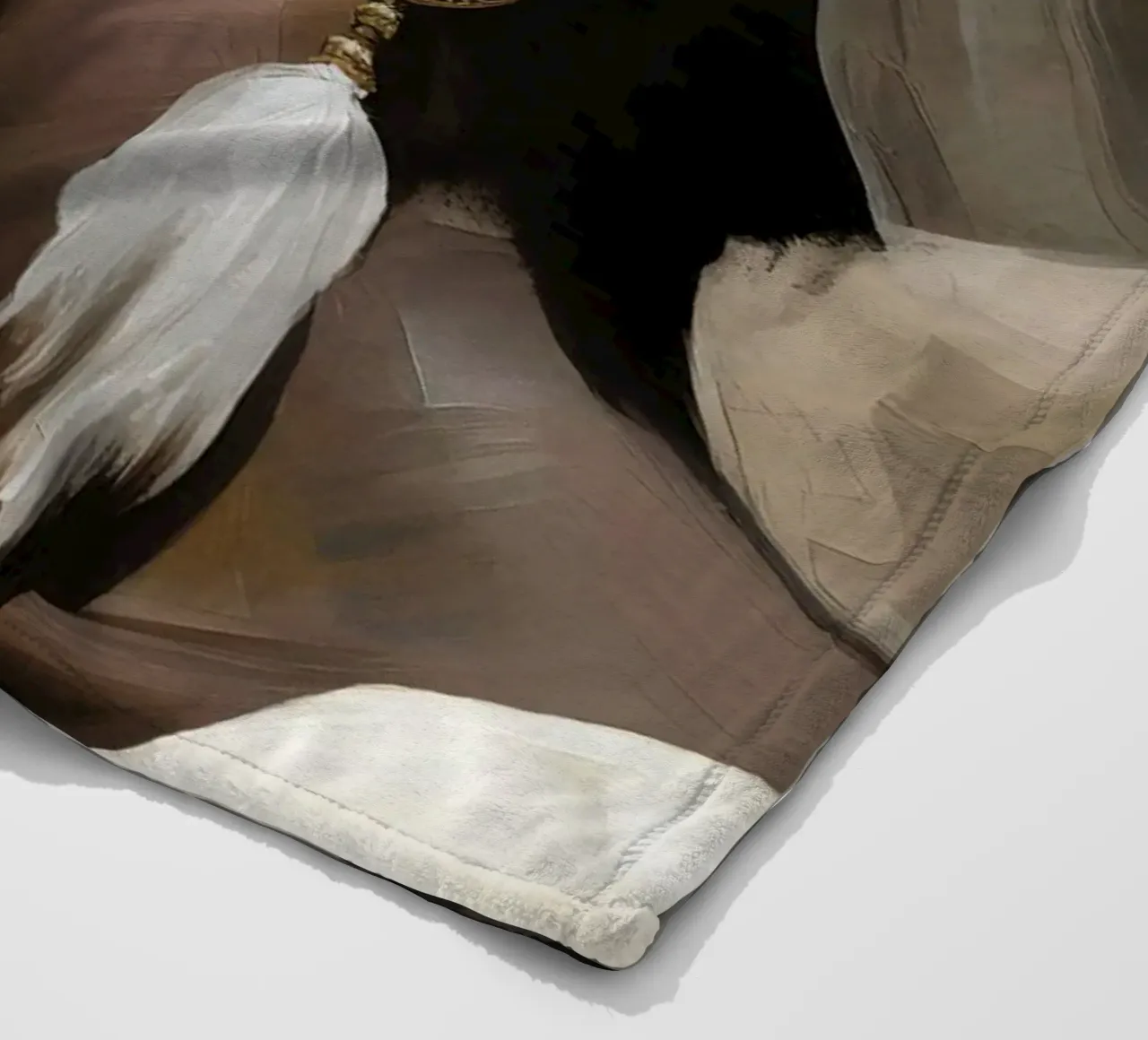 Portrait African woman in soft colors fleece blanket by Take Your Art BV