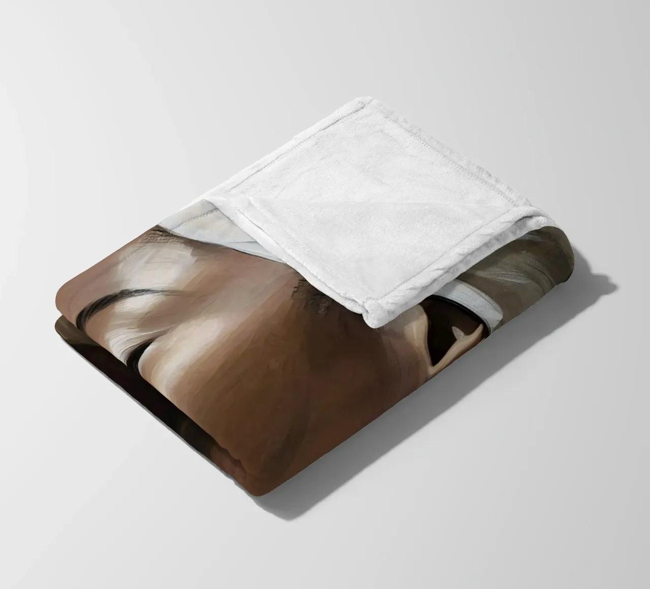 Portrait African woman in soft colors fleece blanket by Take Your Art BV