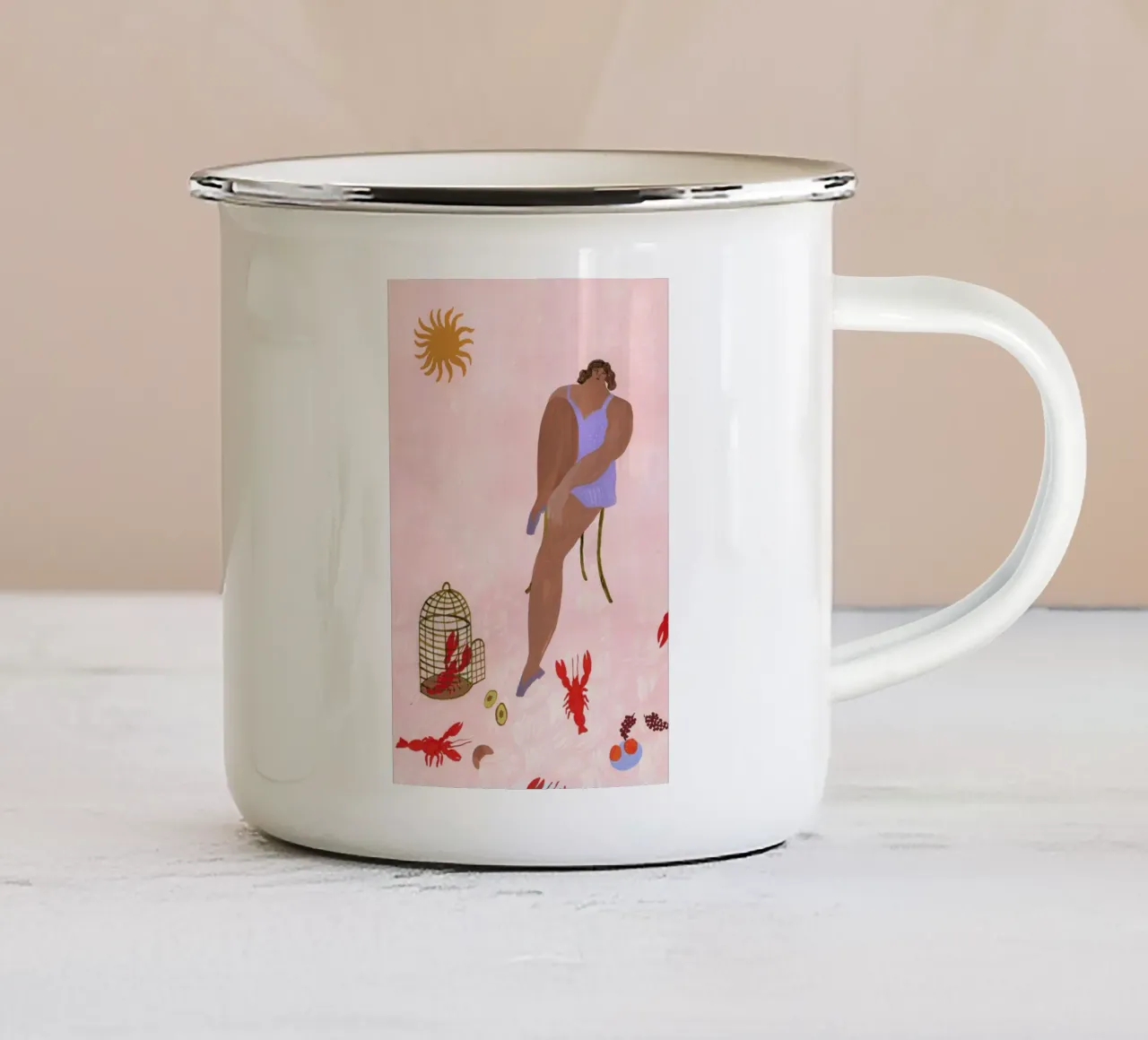 Pets tazza in smalto da Nudes and Croissants