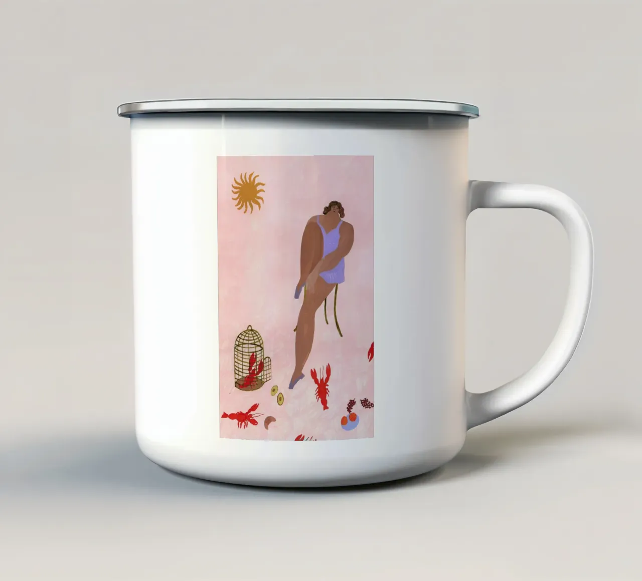 Pets tazza in smalto da Nudes and Croissants