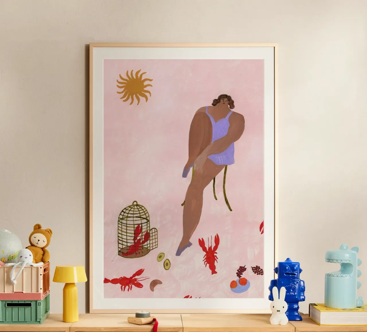 Pets poster con telaio in alluminio da Nudes and Croissants
