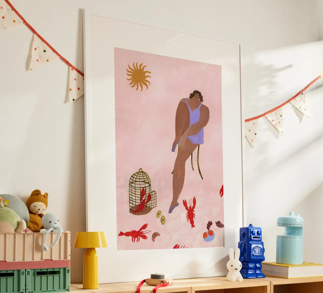 Pets poster con telaio in alluminio da Nudes and Croissants