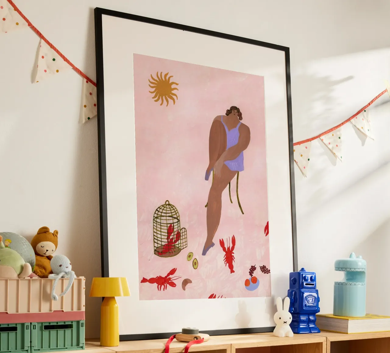 Pets poster con telaio in alluminio da Nudes and Croissants