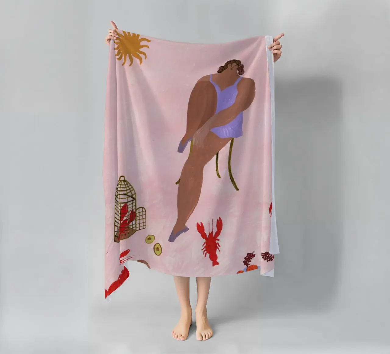 Pets beach towel by Nudes and Croissants
