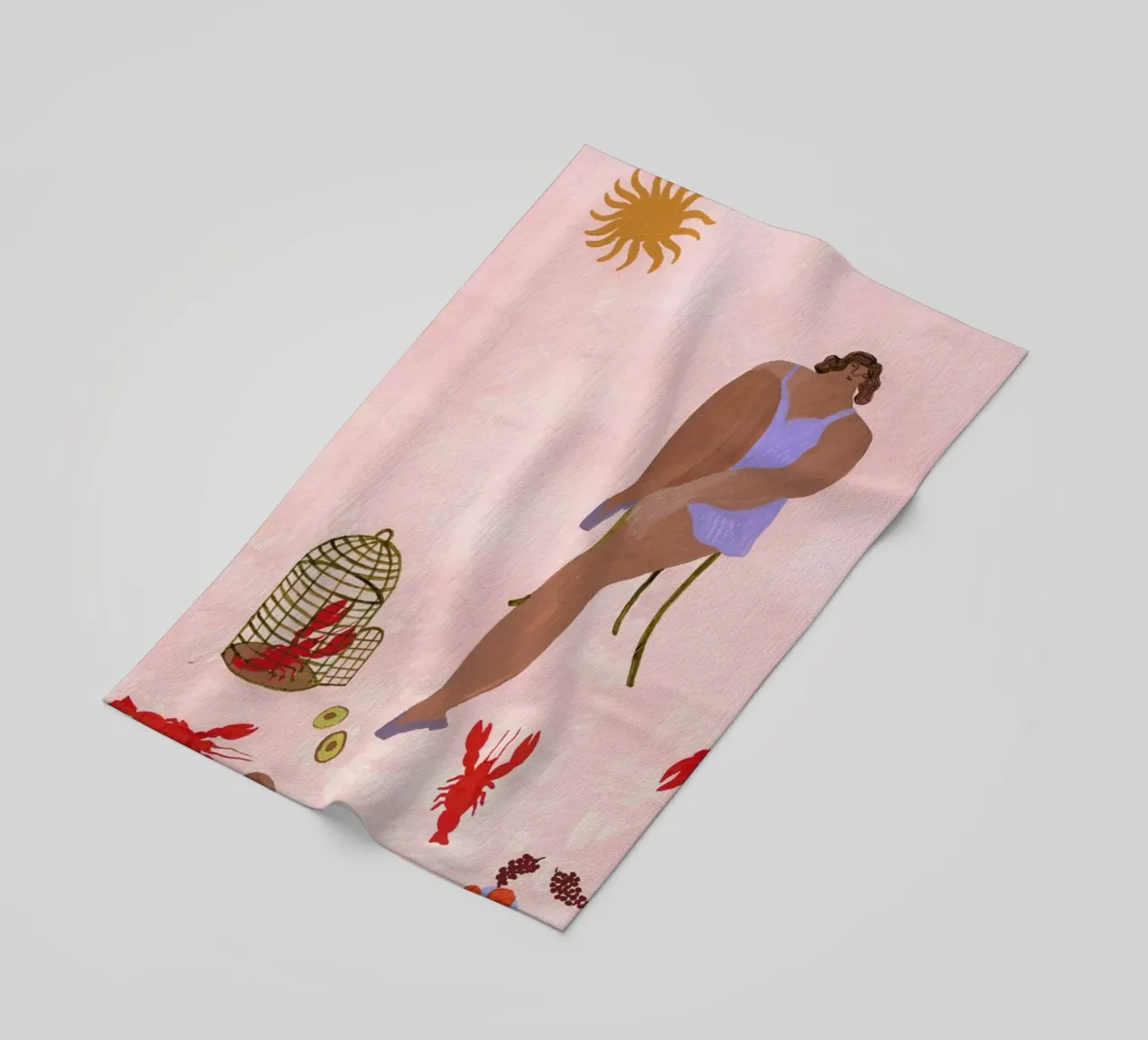 Pets beach towel by Nudes and Croissants