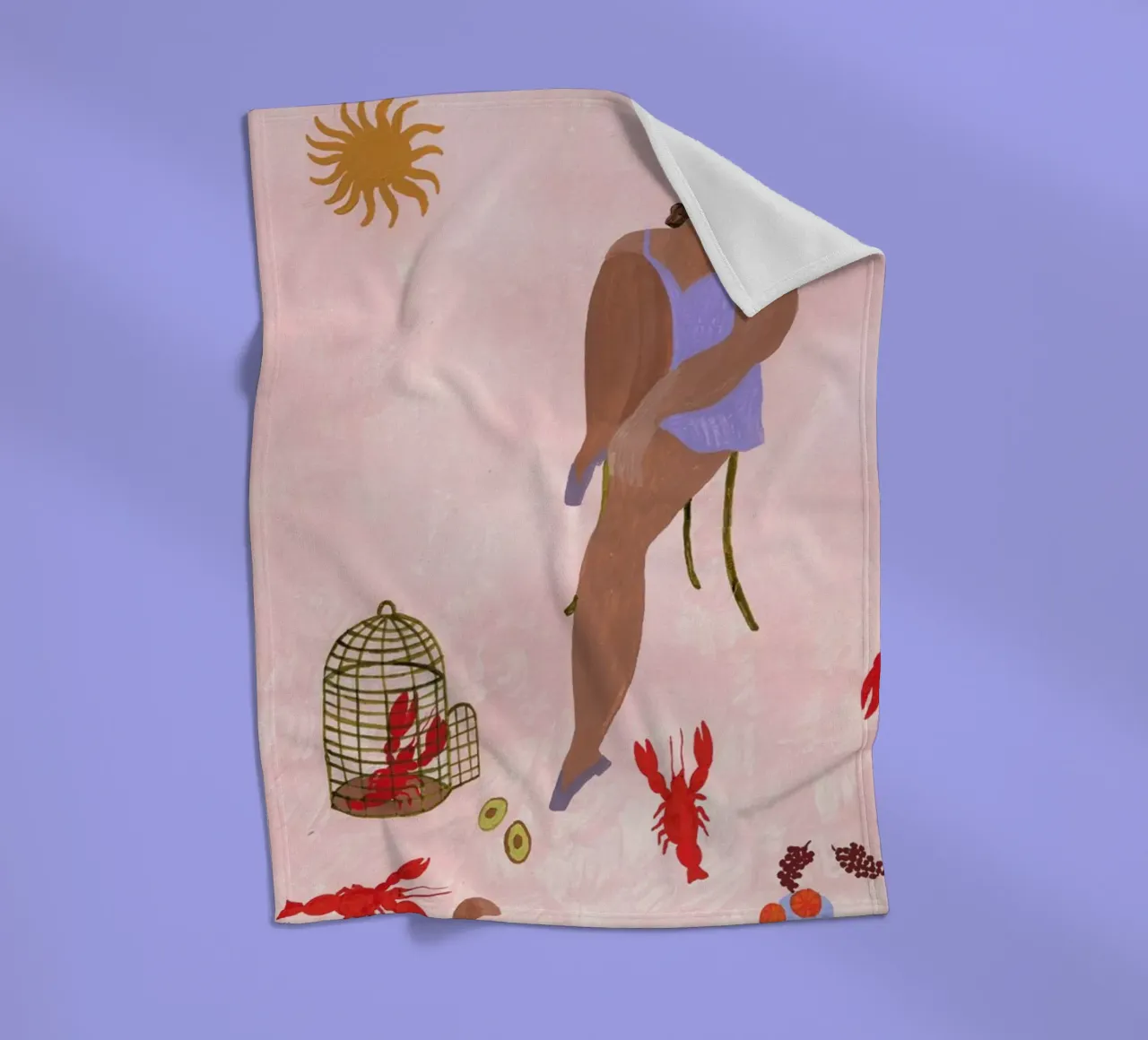 Pets fleece blanket by Nudes and Croissants