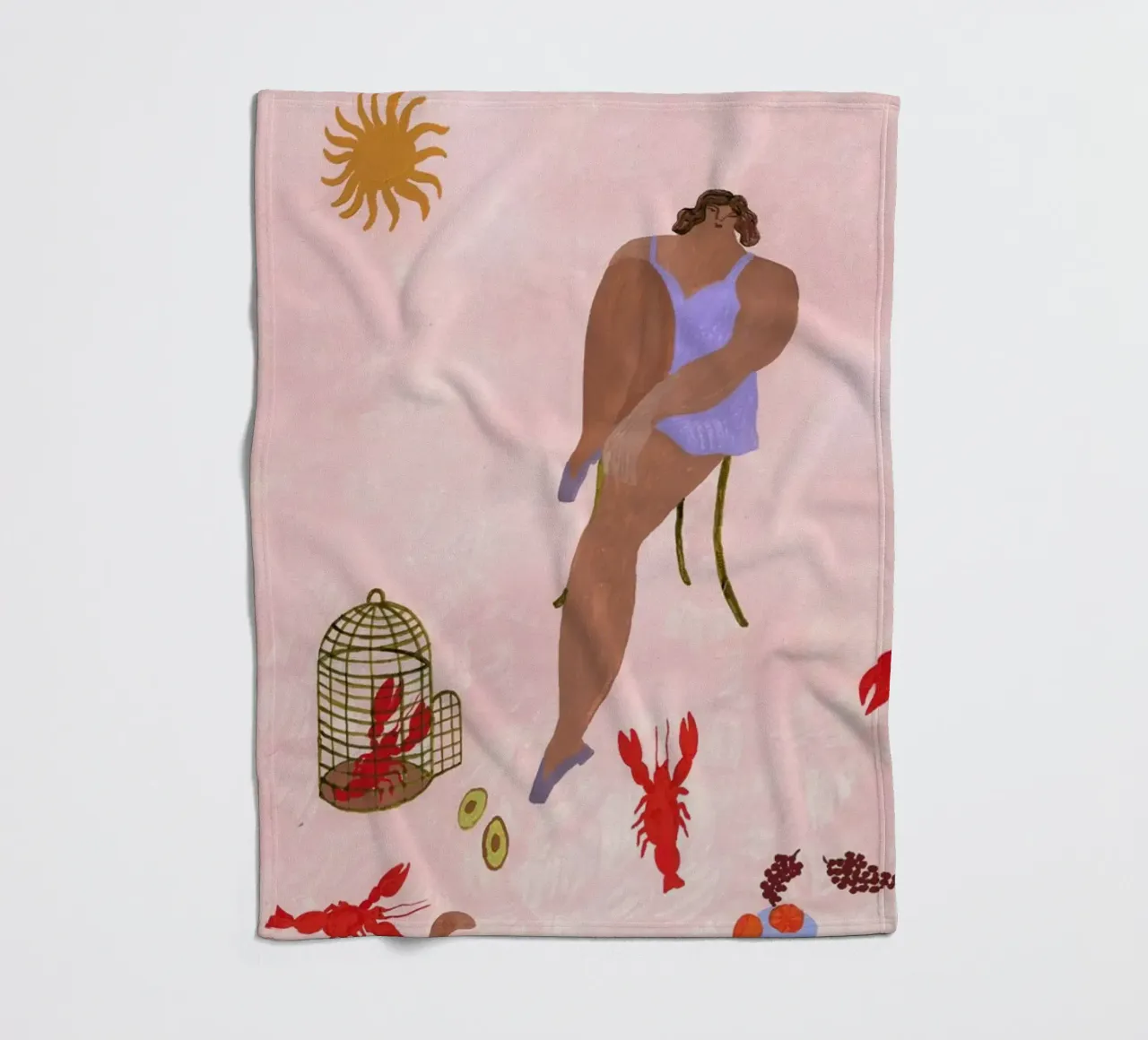 Pets fleece blanket by Nudes and Croissants