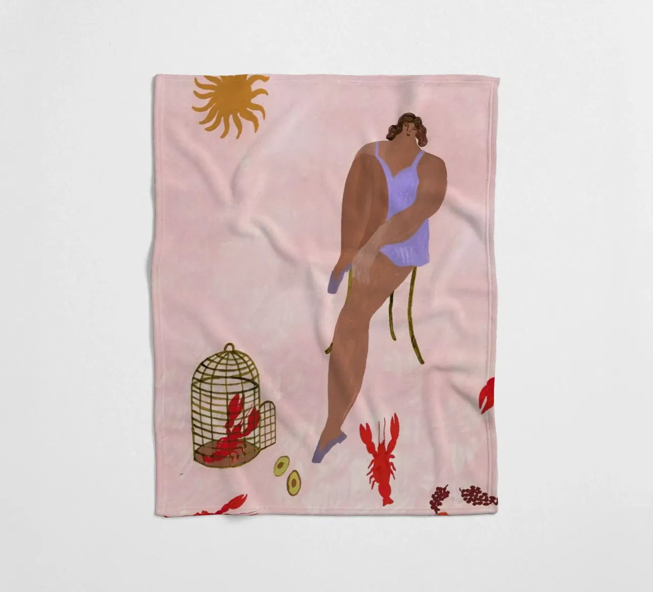 Pets fleece blanket by Nudes and Croissants