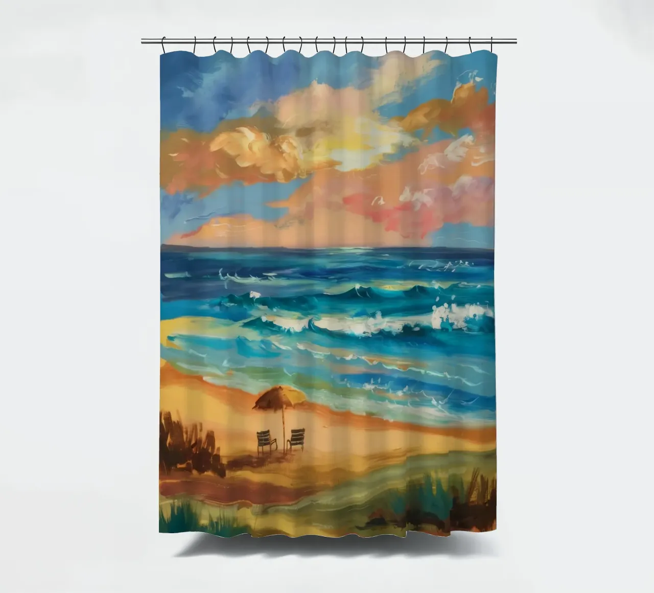 Suben las mareas doradas cortina de baño de Mystic Grain