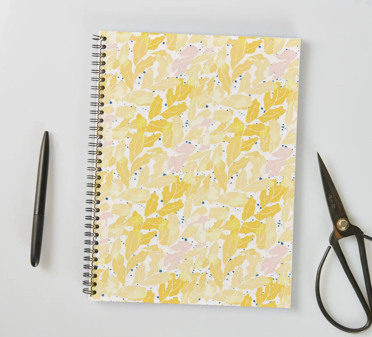 Sea Of Leaves (yellow pink & blue) spiral notebook by Mandalla Pattern