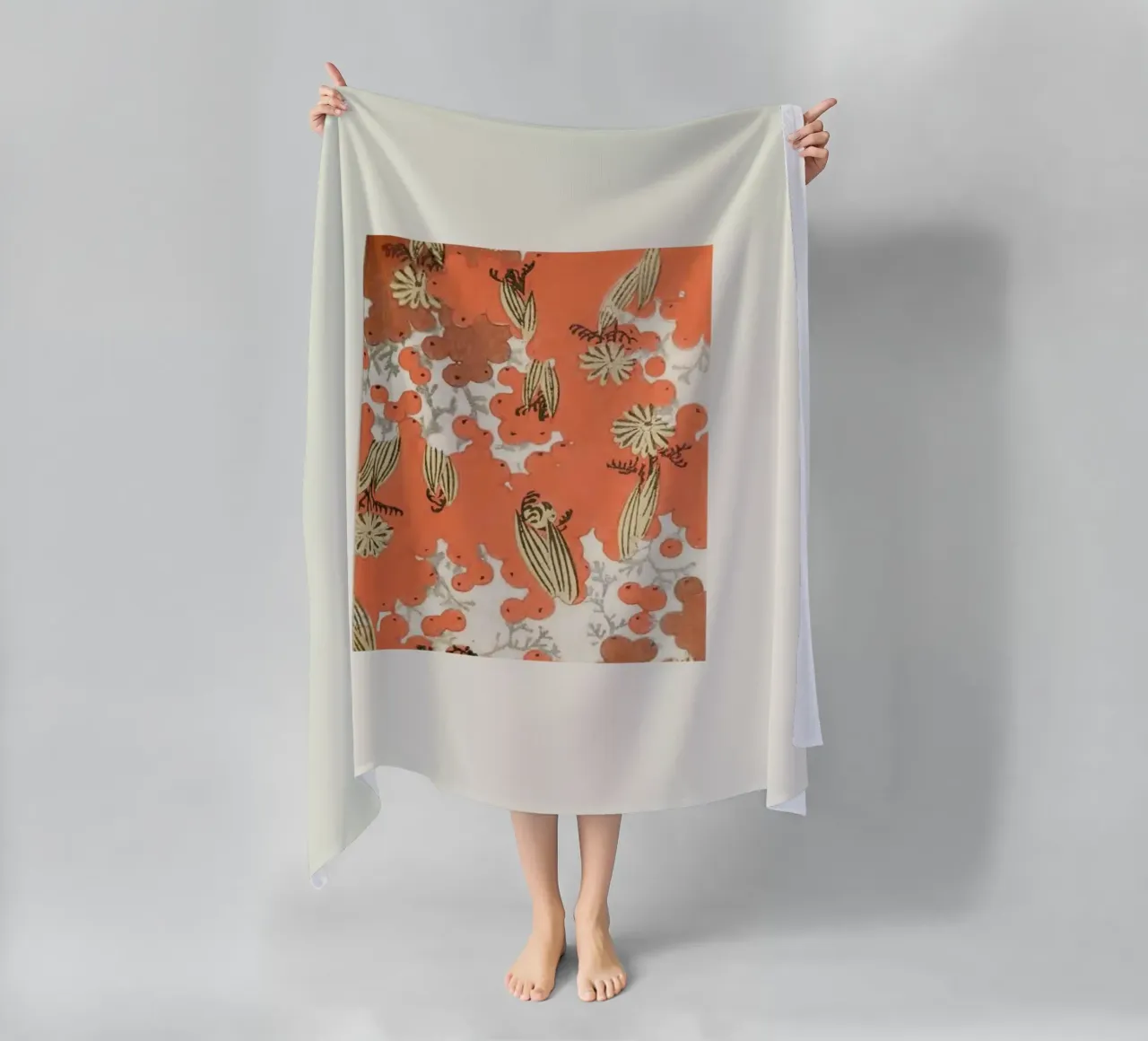 Shin-Bijutsukai - Berry beach towel by Vintage by JUNIQE
