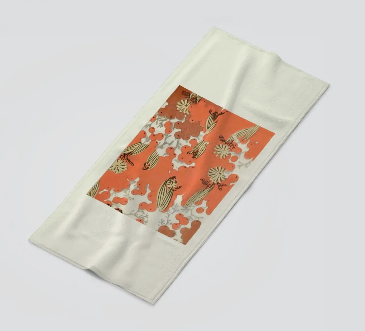 Shin-Bijutsukai - Berry beach towel by Vintage by JUNIQE