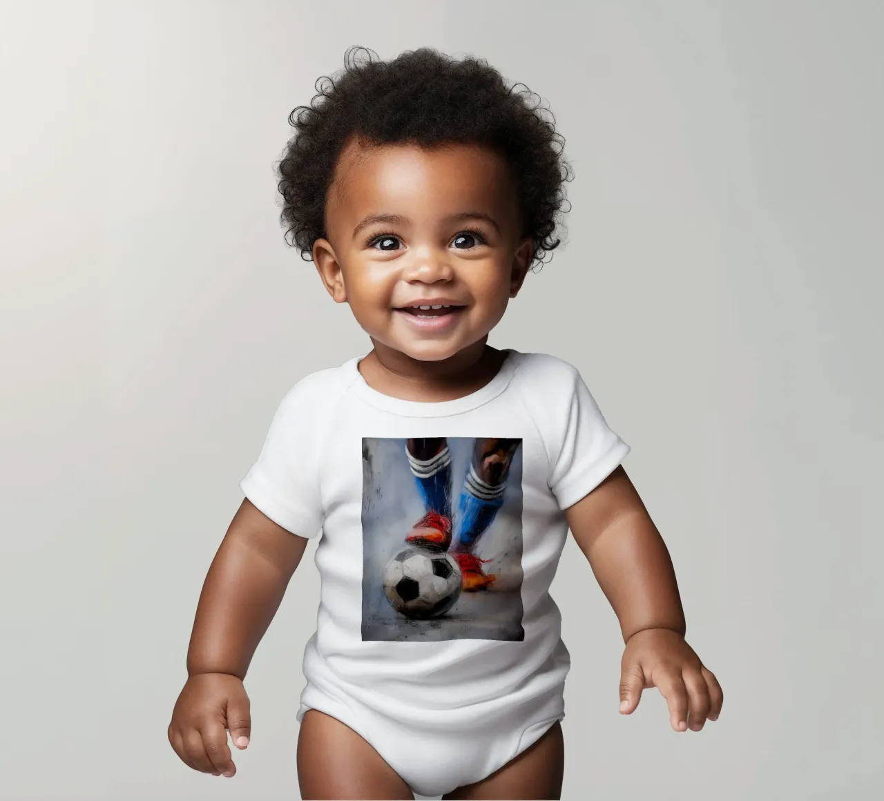 Soccer II short-sleeve baby romper by Kinderherz
