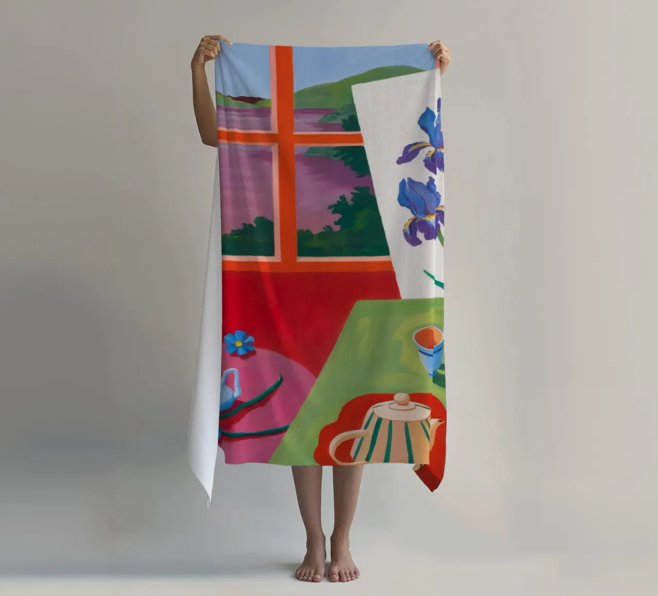 Tea by Twilight beach towel by Mystic Grain