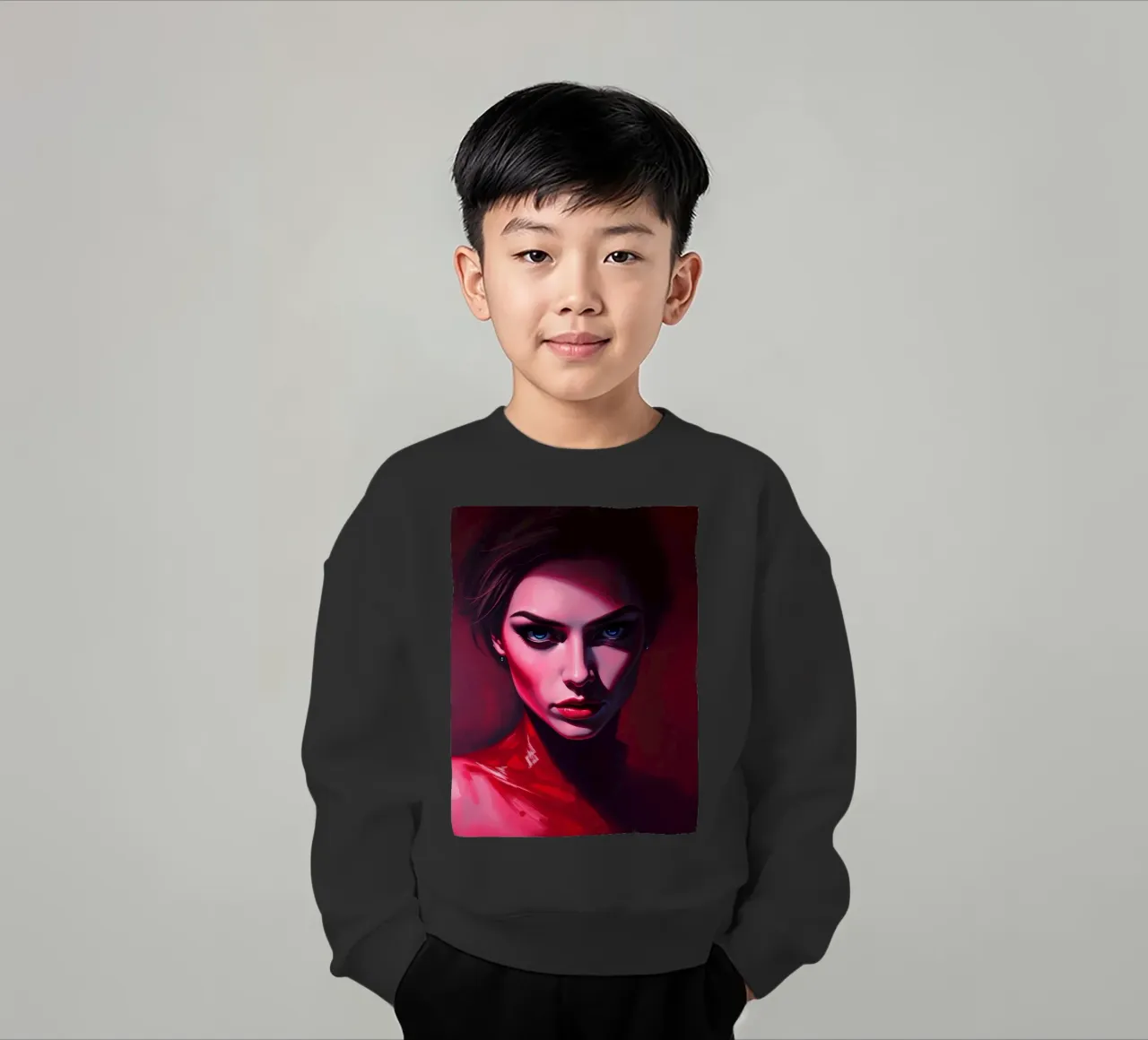 donna che mostra colori vivaci e un'espressione intensa felpa bambino da DesignDoodle