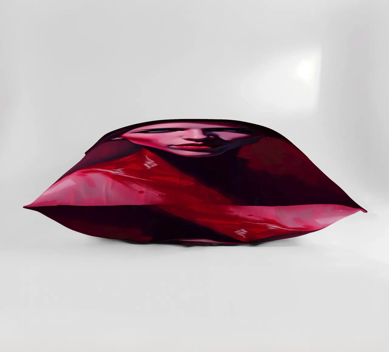 donna che mostra colori vivaci e un'espressione intensa cuscino da DesignDoodle