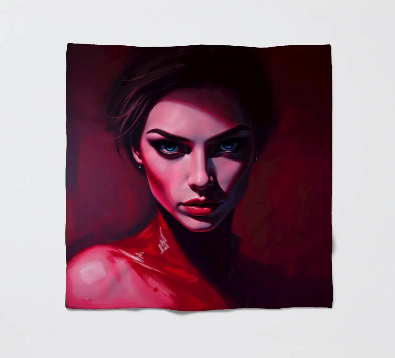 donna che mostra colori vivaci e un'espressione intensa coperta in pile da DesignDoodle