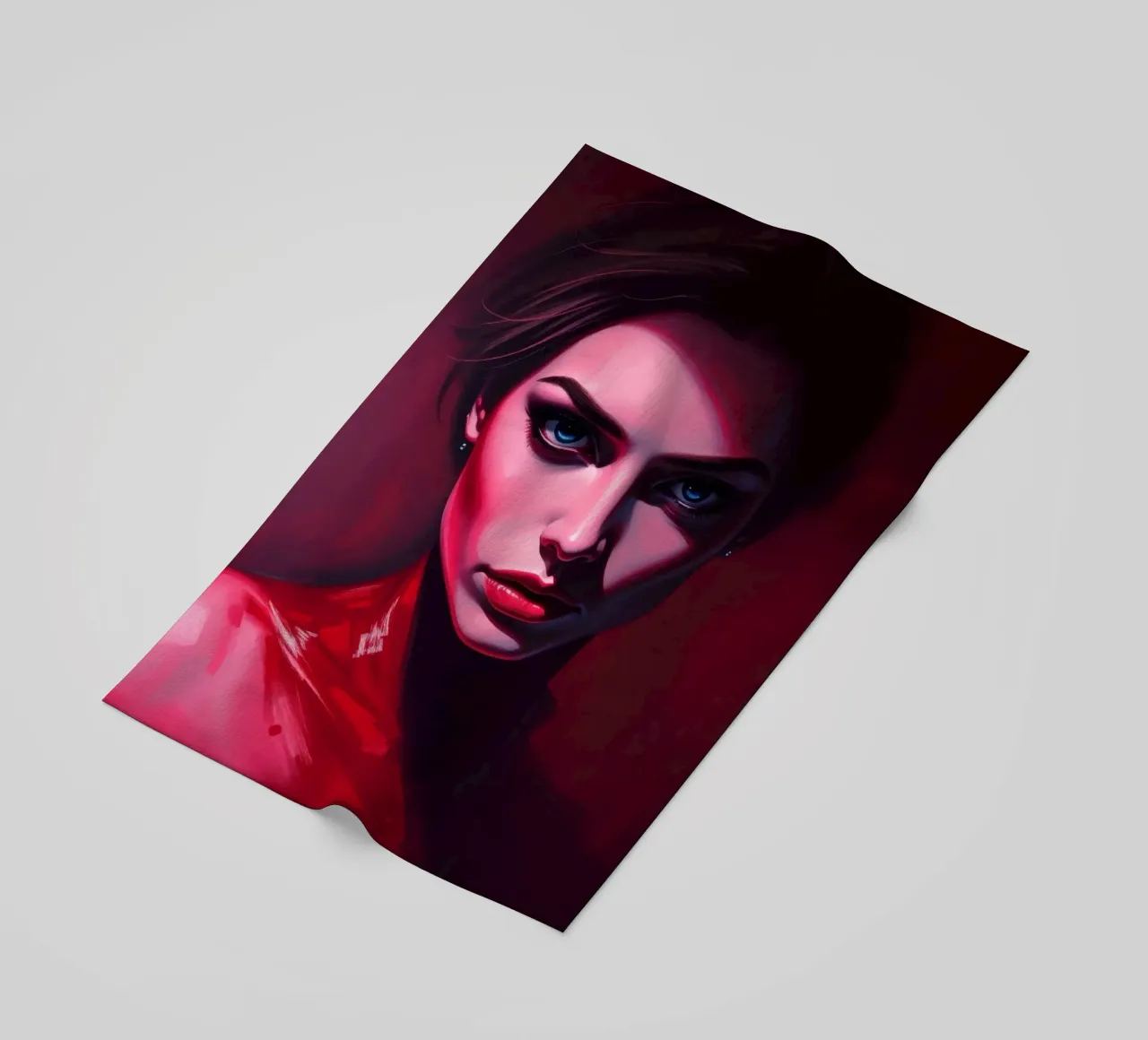 donna che mostra colori vivaci e un'espressione intensa telo mare da DesignDoodle