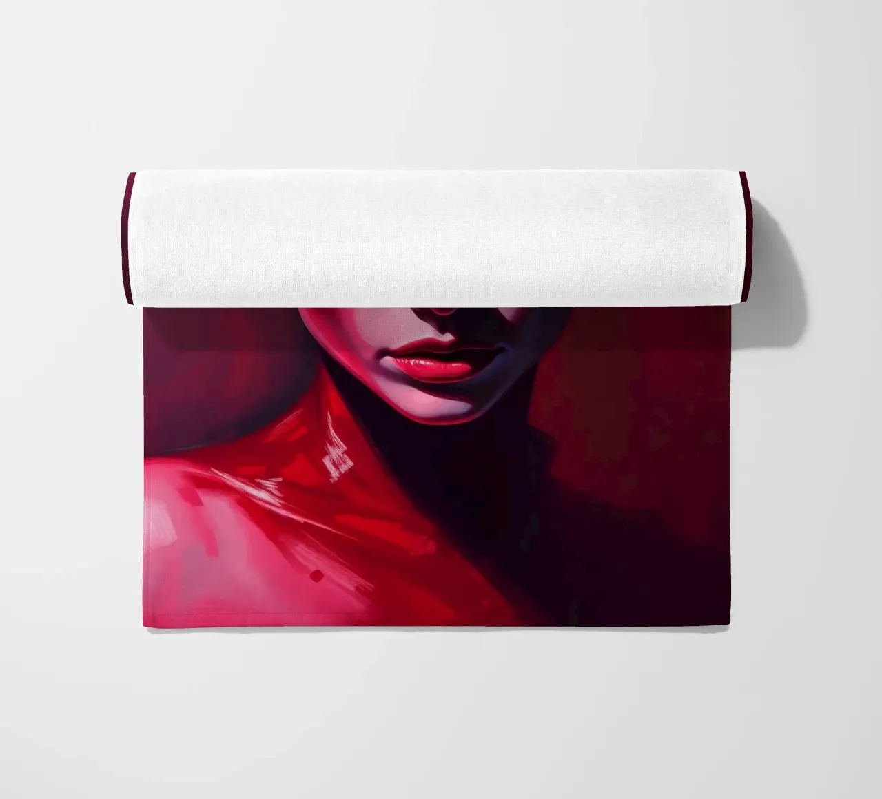 donna che mostra colori vivaci e un'espressione intensa telo mare da DesignDoodle