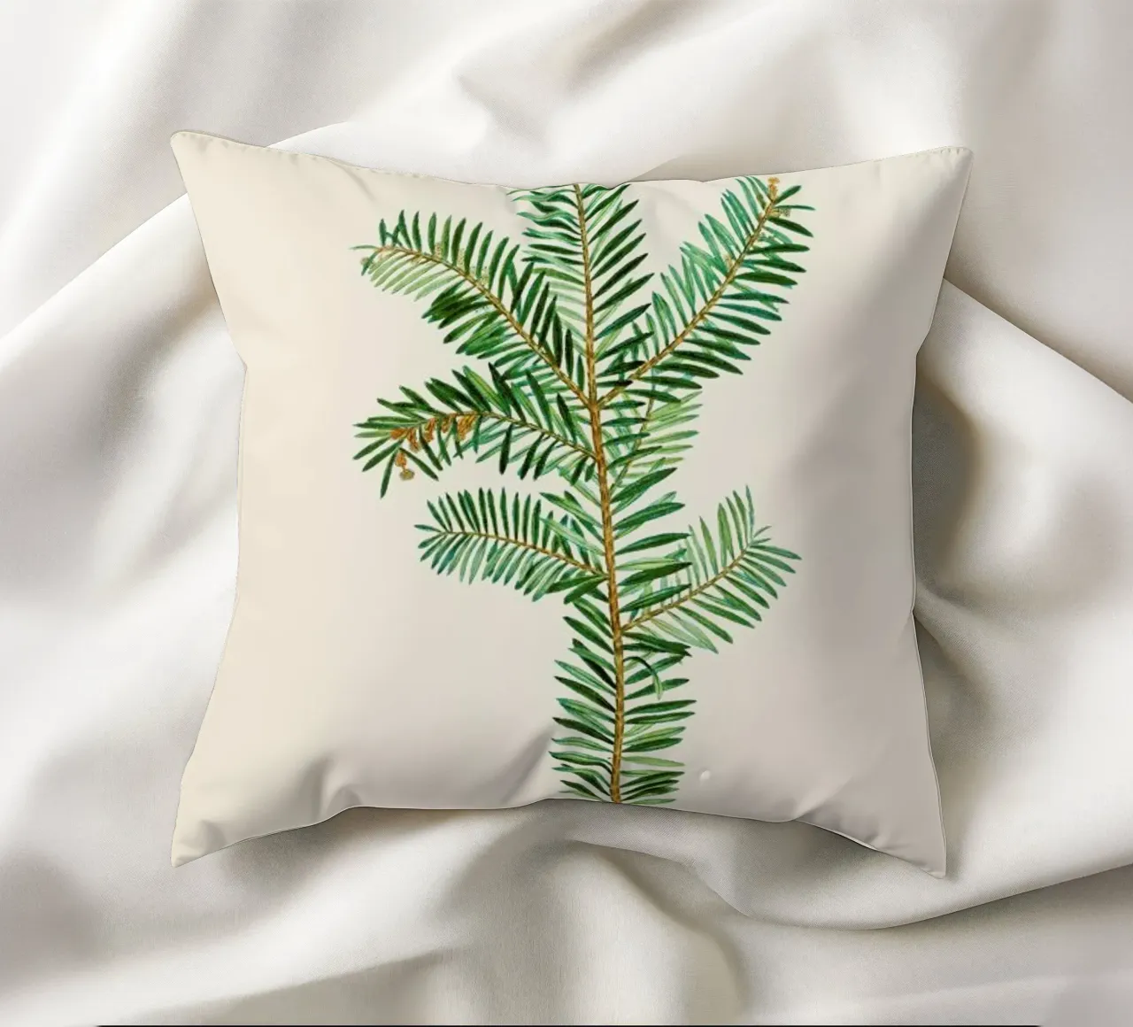 Pierre-Joseph Redouté - English Yew cuscino da Vintage by JUNIQE