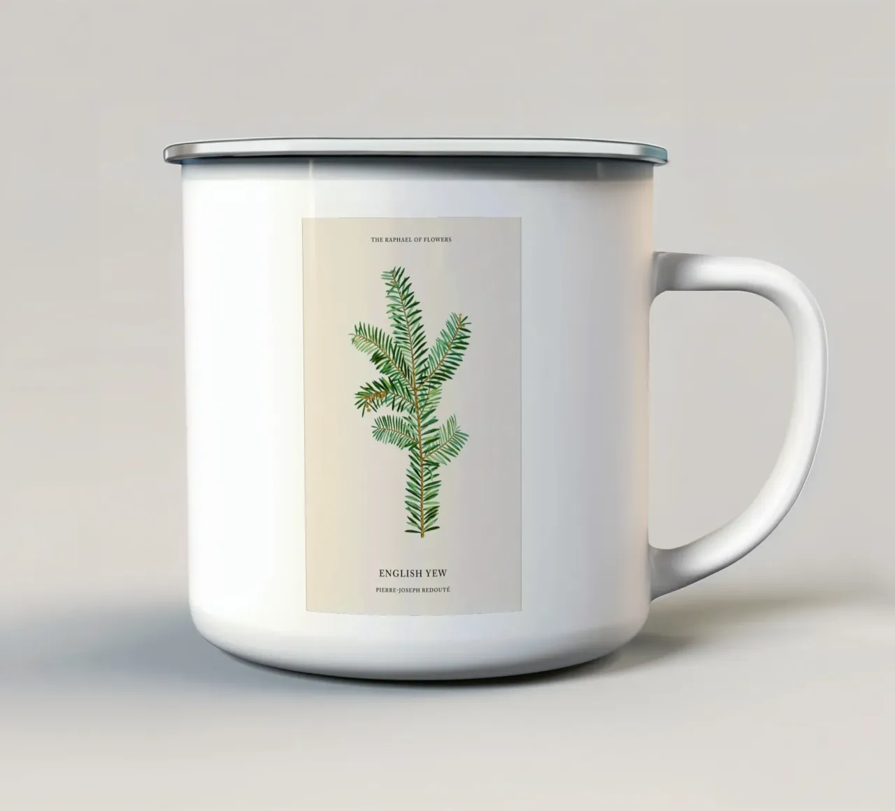 Pierre-Joseph Redouté - English Yew tazza in smalto da Vintage by JUNIQE