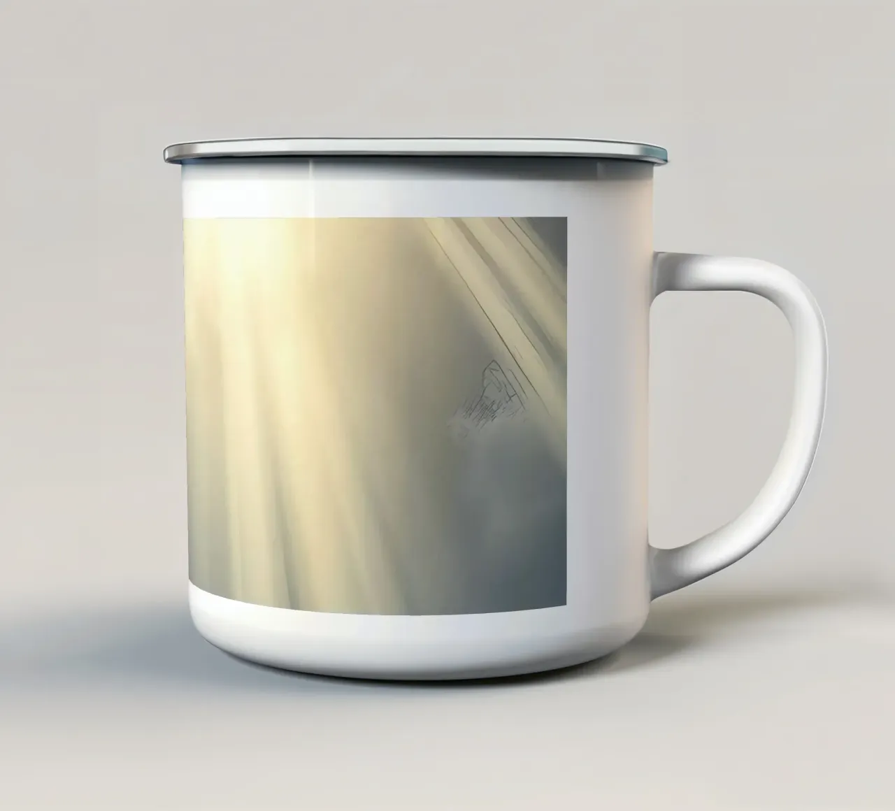 Raggi di sole che si infrangono tra le nuvole scure tazza in smalto da DesignDoodle