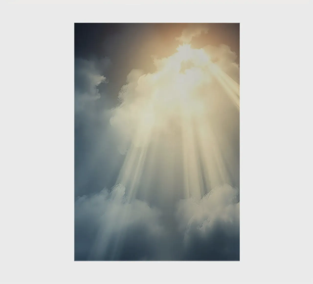 Bright rays of sunlight breaking through dark clouds notebook by DesignDoodle