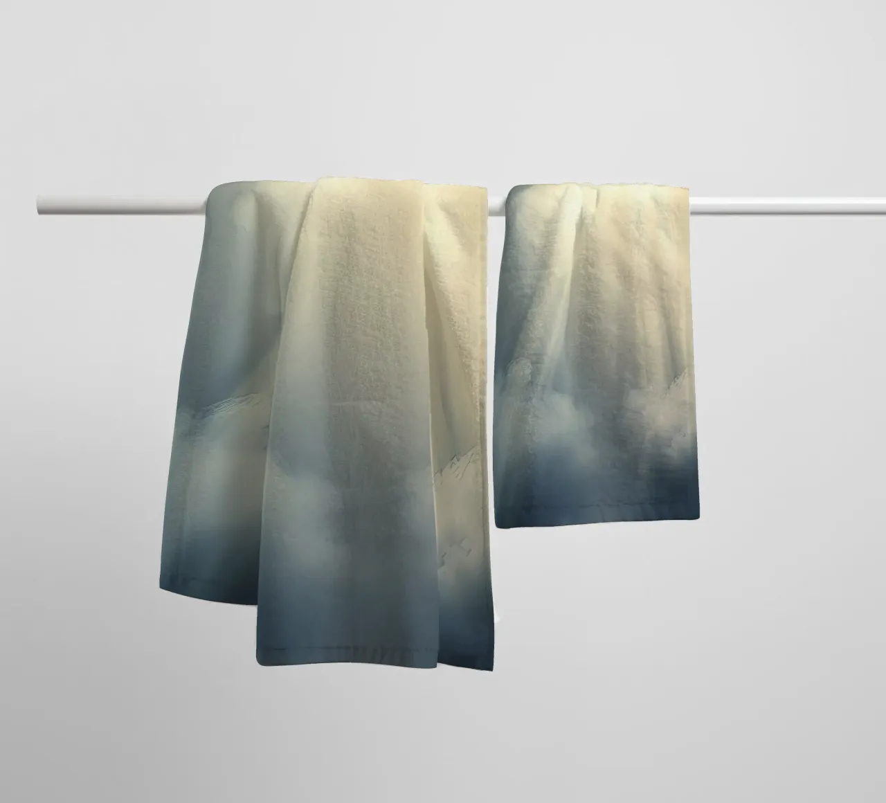Bright rays of sunlight breaking through dark clouds towel by DesignDoodle