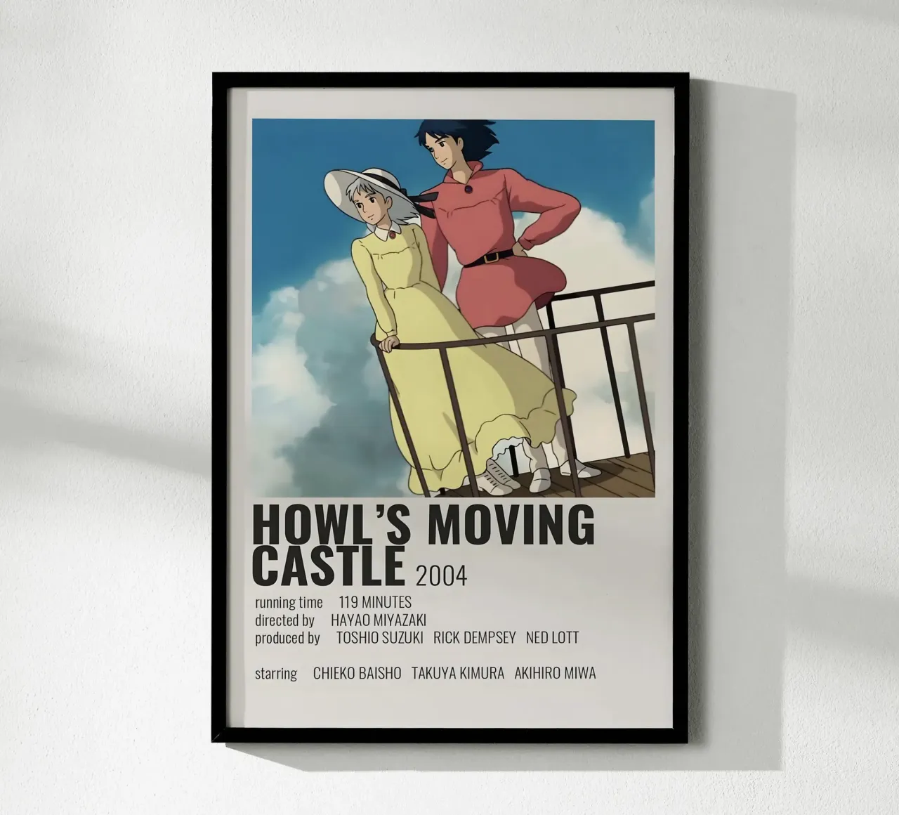 HOWL'S MOVING CASTLE  2004 poster con telaio in legno da Totoya