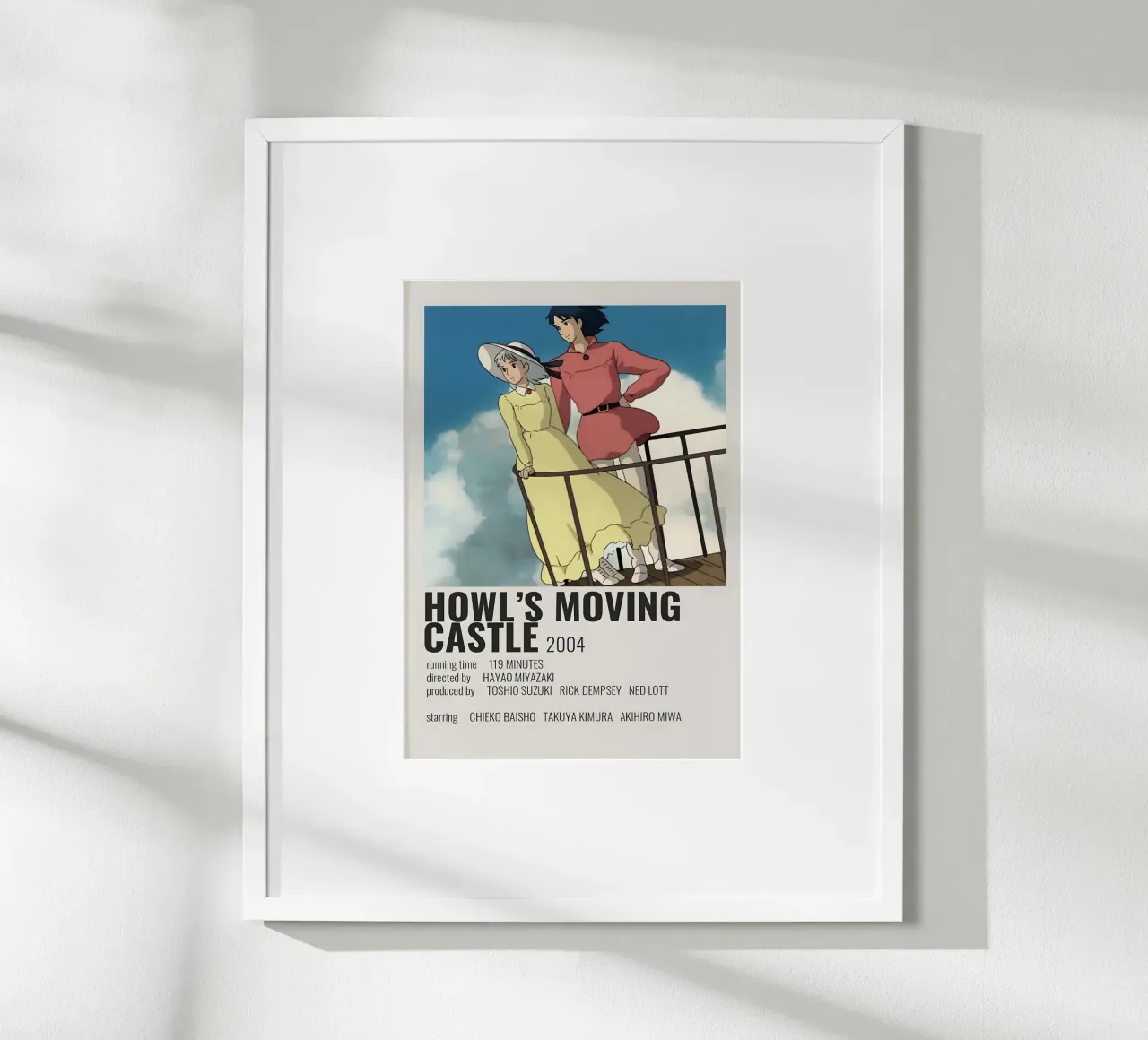 HOWL'S MOVING CASTLE  2004 poster con telaio in legno da Totoya
