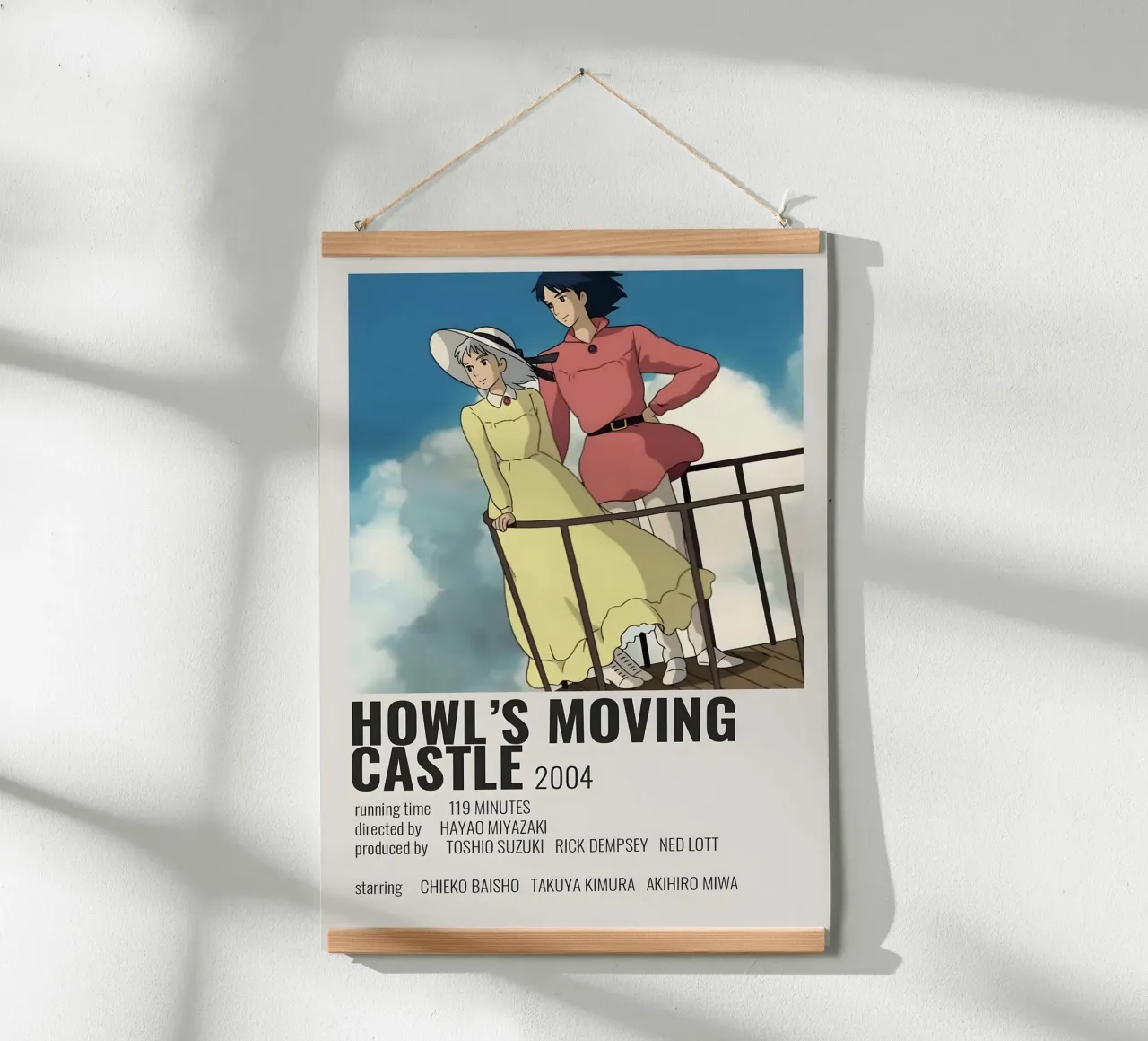 HOWL'S MOVING CASTLE  2004 poster con telaio in legno da Totoya