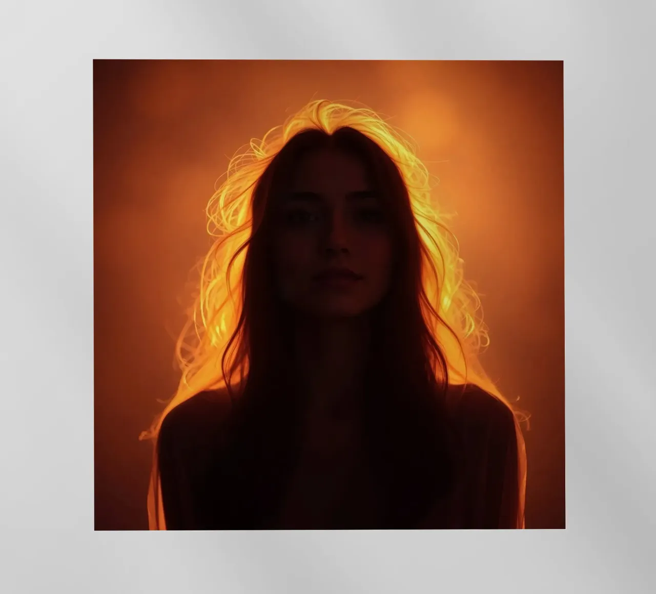 silhouette di una donna illuminata da una luce calda pellicola backlit da DesignDoodle