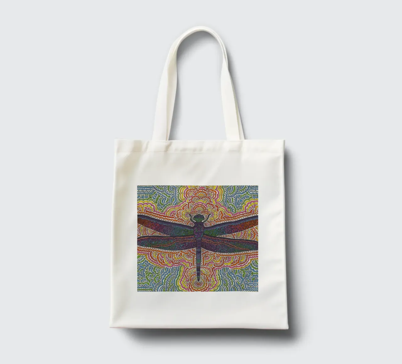 Dragonfly Drawing Meditation Jutebeutel von KP Design